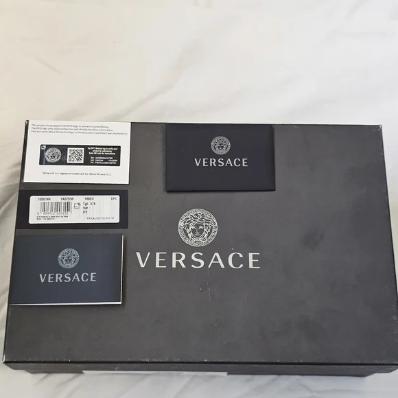 Versace Black and Gold Slide Sandals - Picture 4 of 5